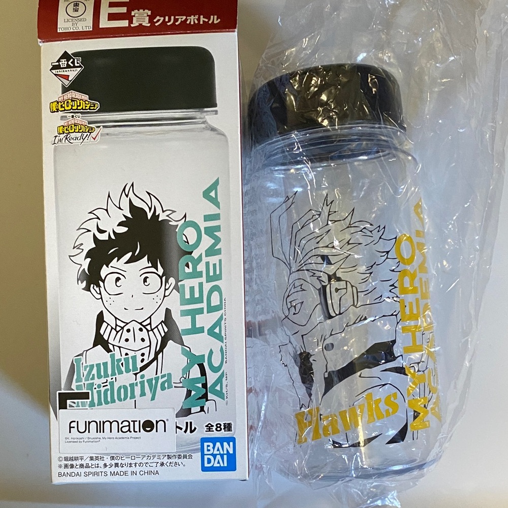My Hero Academia Funimation Clear plastic Water Bottle - Black and Yellow